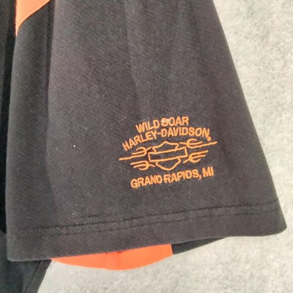 Harley Davidson Mens XL Black Orange Graphic Tshirt Short Sleeve Crew Neck - Picture 10 of 11
